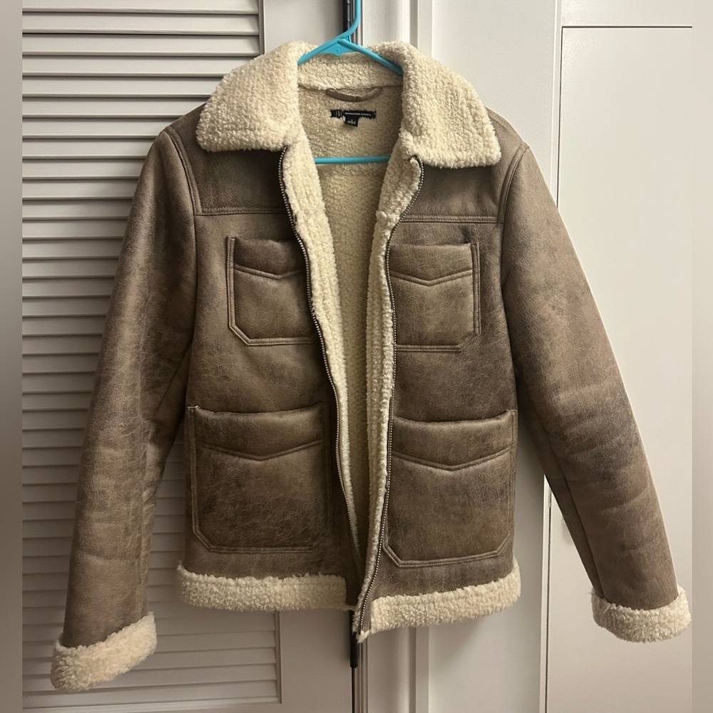 INC International Concepts Flynn Fleece Trimmed Zip-Front Jacket